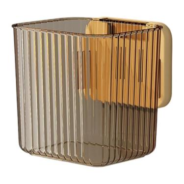 Imagem de Ioensy Caixa de armazenamento de alimentos Organizador de porta lateral de geladeira Cesta de parede resistente para temperos de alho, cebolinha e gengibre, Ouro Laranja