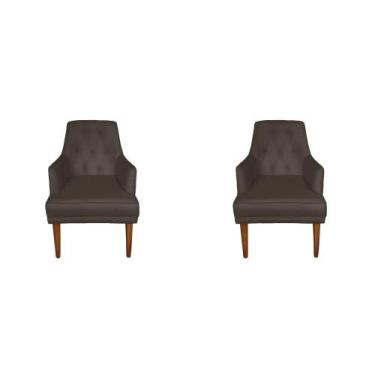 Imagem de Kit 2 Cadeiras Poltronas Decorativa Paris Sala de Jantar Recepção Retr