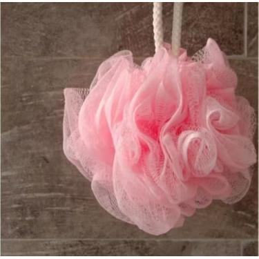 Imagem de Bucha de Banho em Tela Mesh, Esponja Luxuosa, Rosa e Azul