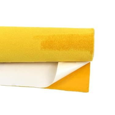 Imagem de Tecido De Camurça Autoadesivo 1 Peça - Reutilizável, Fácil De Cortar Para Painel De Porta De Carro, Projetos "faça Você Mesmo", 18 Cores E 7 Tamanhos (20x30cm-100x145cm)(Yellow,100x145cm)