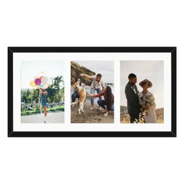 Imagem de Porta Retrato 10x15cm Painel Multifotos Fotos Parede (1 Unidade, Preto, 3 Fotos)