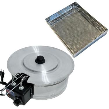 Imagem de Kit Fritadeira Elétrica Industrial Tacho Redondo Esmaltado 5 Litros co