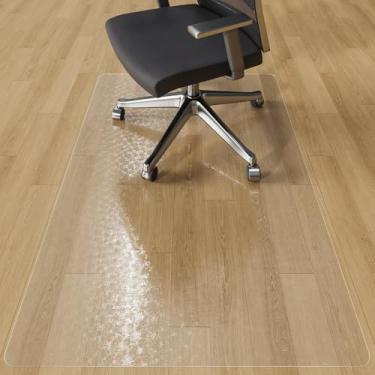 Imagem de Tapete transparente para cadeira de escritório Tydle 91,4 cm x 152,4 cm para pisos duros, tapete de vinil para cadeiras de jogos, protetor de piso antiderrapante, tapete de mesa de computador para