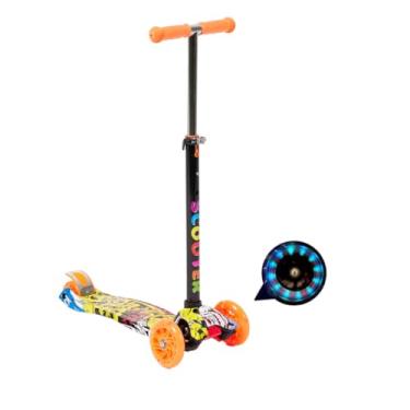 Imagem de Patinete Radical Ajustável com Luz Led 4 Rodas até 60 KG Criança Brinquedo (MD04)