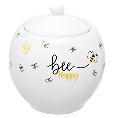 Imagem de Açucareiro Bee Happy em Porcelana com Colhe Branco 350ml