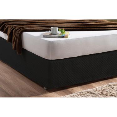 Imagem de Saia Box Tamanho Casal Padrão Proteção Do Box Da Cama Preto