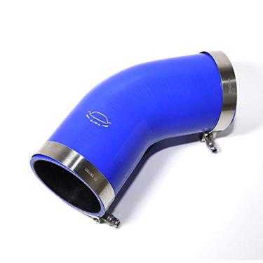 Imagem de LTI Universal 83 mm 4-Ply Reforçado Alto Desempenho 8.3 cm ID 45 Graus Cotovelo Silicone Mangueira Acoplador com Parafuso T Braçadeira Aço Inoxidável 304 (8.3 cm AZUL)