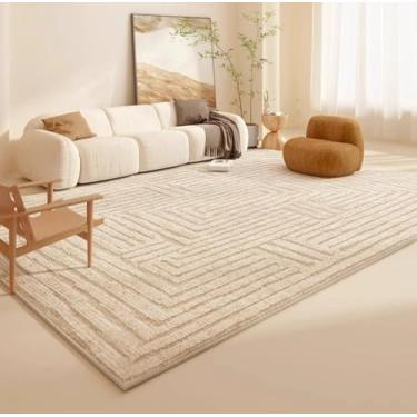 Imagem de Tapete de pelúcia macio e fofo para decoração de quarto, tapete de pelúcia grosso para estudo, carpete de área grande para sala de estar (200x300 cm/C)