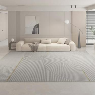 Imagem de Tapete moderno e minimalista para decoração de sala de estar, tapete grande para quarto, grosso, de pelúcia, lavável, para sala de estar (200x250 cm/A)