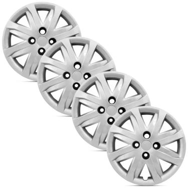 Imagem de Jogo 4 Calota Modelo Original Gol G5 Prata Aro 13 Grid