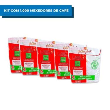 Imagem de Mexedor de Café Colher Pacote Com 1.000 Unidades GOLDENPLAST Colherzin
