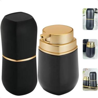 Imagem de Kit 2 Peças Banheiro Lavabo Porta Escova Porta Sabonete Líquido 450mL 