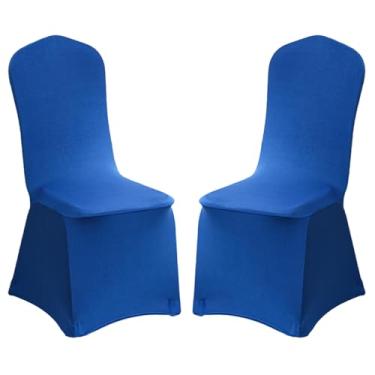 Imagem de Pacote com 2 capas de cadeira dobráveis de elastano elástico, capas removíveis para cadeiras, protetores universais, com bolso elástico para os pés, para festa de casamento, banquete, celebração