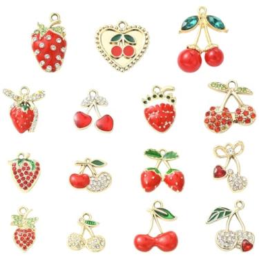 Imagem de UR URLIFEHALL Pingentes coloridos esmaltados com tema sortido para pulseira, colar, brincos, artesanato, fabricação de joias, Strass Esmalte Strass, Sem Pedra Preciosa