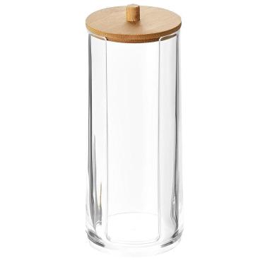 Imagem de Organizador Algodão Redondo Tampa Bambu Produtos De Higiene