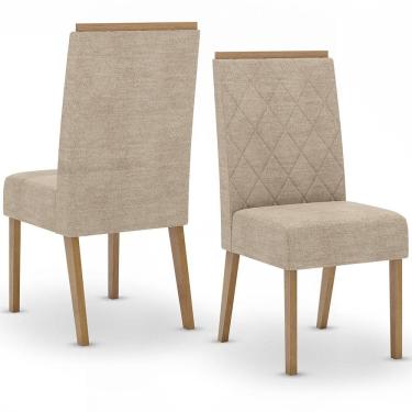 Imagem de Kit 2 Cadeiras Sala De Jantar Nina Suede Creme Henn