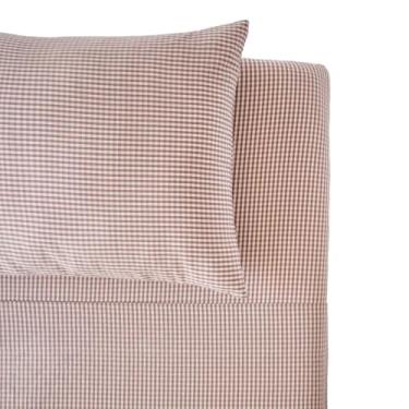 Imagem de PEHR Jogo de cama infantil Ginghão, cardo (casal) | 100% algodão orgânico e extra macio | Tecido lavado com pedra | Lençol com elástico | Inclui lençol de cima e fronha | Sacola reutilizável