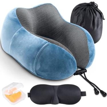 Imagem de Almofada de Pescoço, Melhor Almofada Cervical de Espuma Viscoelástica, Almofada Macia para Apoiar a Cabeça Durante o Sono, Travesseiro Viagem, para Uso em Aviões, Carros e em Casa