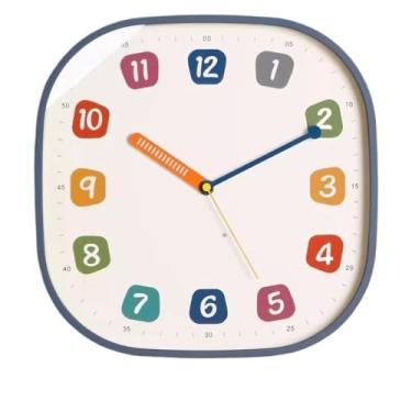 Imagem de Relógio de parede quadrado silencioso relógio de parede casa sala de estar relógio simples e moderno relógio de parede de quartzo para quarto, adequado para sala de estar, estudo, quarto. para