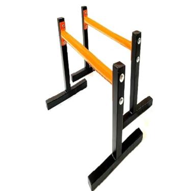 Imagem de Barra Paralela Chão Calistenia Remada Invertida 100x100cm Par (Pegada Laranja)