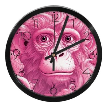 Imagem de LILINWAN Relógio de parede 24 cm sem tique-taque silencioso operado por bateria relógio de parede redondo moderno estilo simples decoração relógio para escritório/escola/quarto/sala de estar