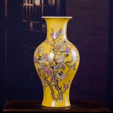 Imagem de AKALNNB Vaso de porcelana azul e branco, vaso de vento chinês, vasos decorativos para casa, decoração ideal para casa, escritório, festa de casamento