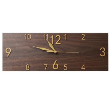 Imagem de XFNVXC Relógio de parede para quarto, arte sem moldura, decorativo, relógio de parede, silencioso, sem tique-taque, vintage, grão de madeira, relógio de parede para sala de estar, relógio de parede