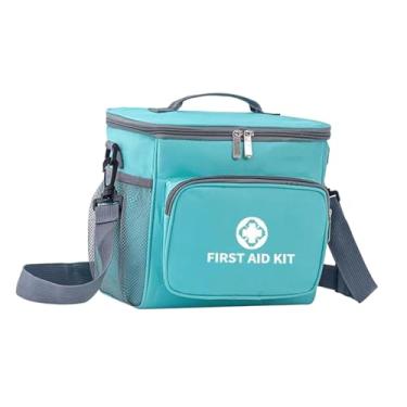 Imagem de KiBcsLic Bolsa de primeiros socorros versátil com alça grande caixa organizadora profissional de medicamentos conjunto de emergência organizador para viagens