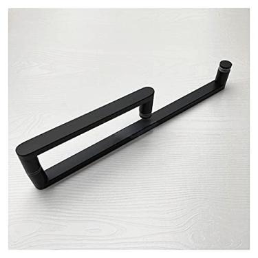Imagem de Puxador de porta de vidro de um lado, puxador de porta em forma de L em aço inoxidável 304 preto 304 para casa de banho e chuveiro (tamanho: 225 mm + 425 mm) (preto 225 mm + 425 mm)