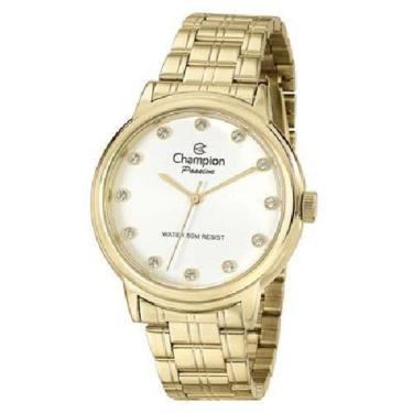 Imagem de Relógio Feminino Com Zircônias Dourado Champion Cn29874H
