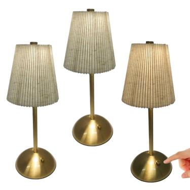 Imagem de Luminaria de Mesa LED 3 Tons Kit 3 uni Controle de Intensidade USB Bateria Recarregavel Sala Quarto Decoraçao Iluminaçao