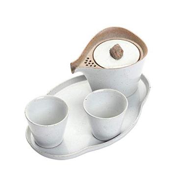 Imagem de Conjuntos de chá para adultos, conjunto de alças e xícaras de chá, bule de chá de porcelana para 2 adultos, bonito, excelente decoração de casa, presente para uso doméstico