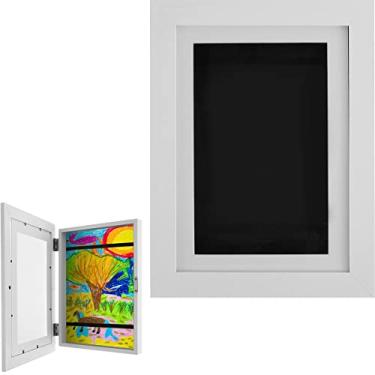 Imagem de Moldura de arte infantil, 2 peças, moldura de abertura frontal A4, moldura de arte infantil com alça fixa e mutável, moldura de armazenamento para até 100 obras de arte para desenho de artesanato de