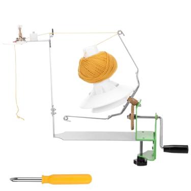 Imagem de Enrolador de fios, enrolador de bolas de fio de metal grande, com braços duplos, enroladores de bolo, enroladores de fios limpos para crochê para entusiastas de crochê e tricô (verde, não é necessário