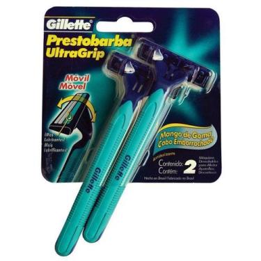 Imagem de Aparelho Prestobarba Ultra Grip Móvel Masculino Com 2 Unidades - GILLE