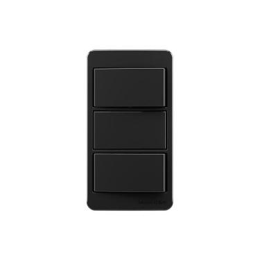Imagem de Placa Para Condulete Caixa 3-4" Com Interruptor Simples Duplo Margirius Sleek 10a Preto Ebony Preto