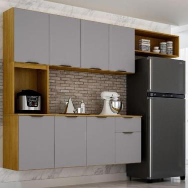 Imagem de Armário de Cozinha Suspenso Nara Compacto com Nichos Organizados - Any