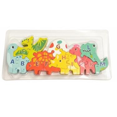 Imagem de Quebra-Cabeça 3D Infantil Dinossauro em MDF Educativo, Colorido e Didático – Brinquedo Pedagógico e Sensorial para Desenvolvimento Infantil