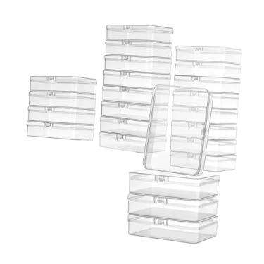 Imagem de rockible 24x Caixa de armazenamento de contas Organizador de artesanato Caixa de giz de cera empilhável para botões Pingentes Faixas de cabelo