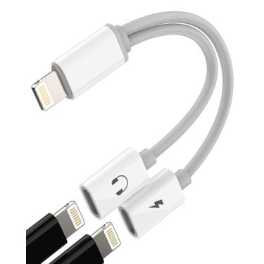 Imagem de Adaptador de fone de ouvido Lightning para auxiliar (2 em 1) carregador divisor de fones de ouvido para iPhone 14 13 12 11 Pro Max para cabo de áudio Apple conector de carregamento duplo para iPad