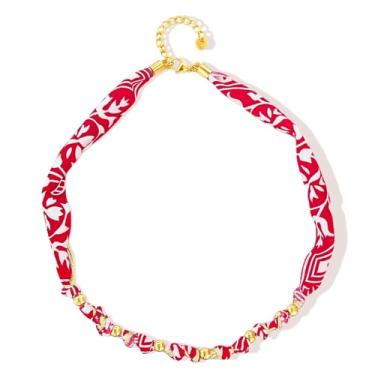 Imagem de Colar cachecol com pingente bandana colar leopardo azul rosa declaração delicada joia simples acessórios para presente vestidos, Large, Sem Pedra Preciosa