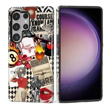 Imagem de MQJCYB Capa para Samsung Galaxy S25 Ultra, híbrida, resistente, 2 em 1, proteção robusta à prova de choque, brilhante, capa para Samsung Galaxy S25 Ultra Disco Girl Vintage 8 Ball Collage