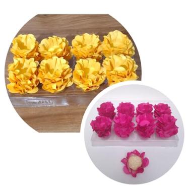 Imagem de Forminhas para Doces, 80 Peças Decorativas em Formato de Flor para Festas, Casamentos e Aniversários (Amarela e Rosa Pink)