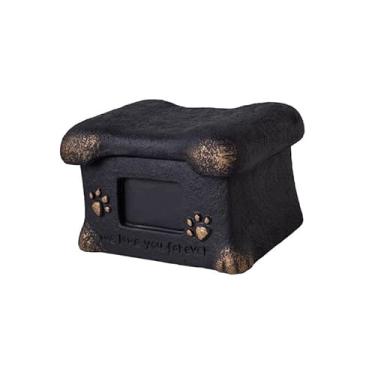 Imagem de Generic Urna memorial de cremação para animais de estimação em formato de osso, organizador de lembranças, lembrança de jardim, funeral, armazenamento de, Preto
