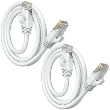 Imagem de Maximm Cabo Ethernet Cat6 – LAN de 45,72 cm, UTP (45,72 cm), CAT 6 RJ45, rede LAN, patch, cabo de Internet – Branco – Pacote com 2