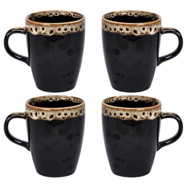 Imagem de Conjunto de 6 canecas de porcelana, 230 ml, xícaras de café e chá (4 Borda)