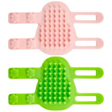Imagem de 2 peças 2 em 1 escova autotratadora de gatos, 2 estilos de escova de silicone ajustável, escova de massagem para derramamento de cócegas para pernas de mesa, moldura de escalada