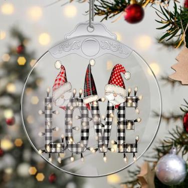 Imagem de Enfeites de Natal Love Crystal Hanging, enfeites de árvore de Natal feitos à mão, decoração de carro e casa - Presentes de Natal, decoração de artesanato em acrílico, ideias de troca de presentes para