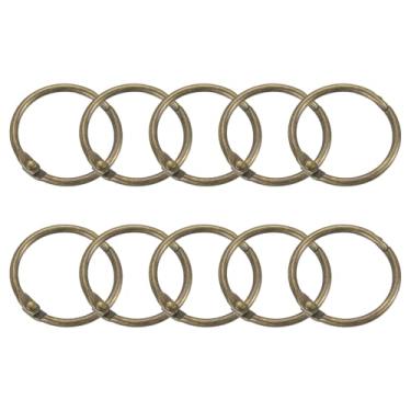 Imagem de Anéis de cortina de chuveiro, 20 peças - ganchos redondos de aço carbono para cortina de chuveiro, anéis de encadernação de folhas soltas de 2,5 cm para varões de cortina de chuveiro (Bronze)