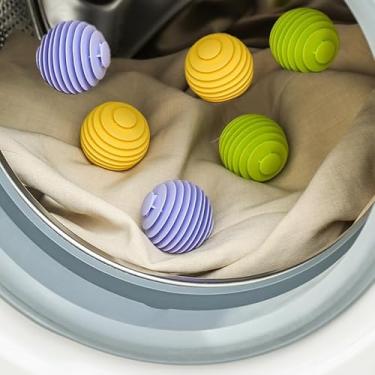 Imagem de 6 peças de borracha macia bola de lavanderia máquina de lavar roupa antiembaraço roupas remoção de manchas limpeza bola de limpeza limpador